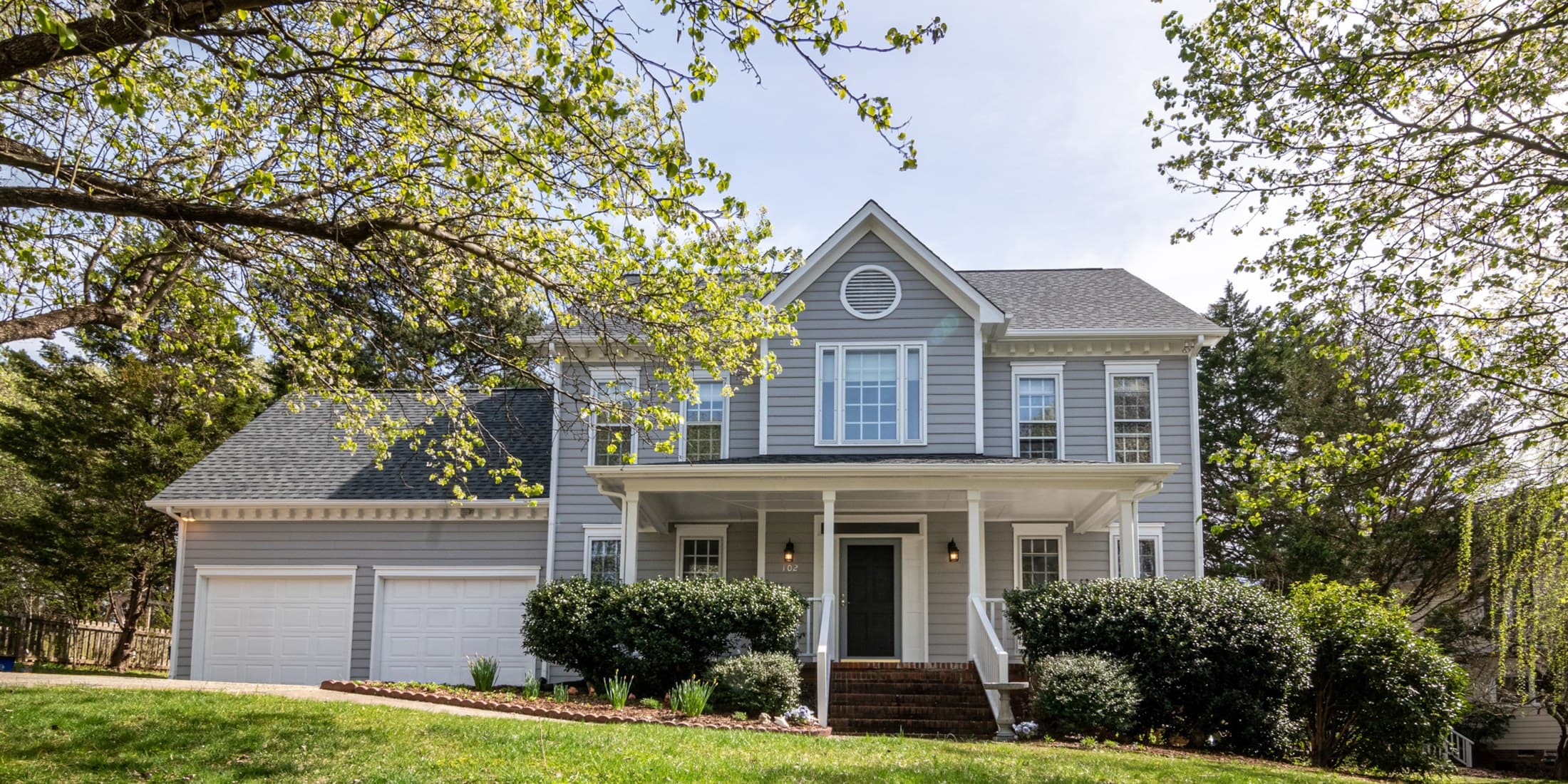 A two-story home for sale in a greater Dayton neighborhood